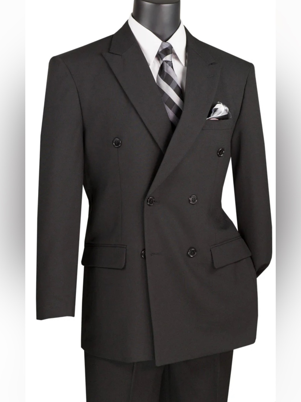 Joseph Abboud Double-Breasted Black Suit